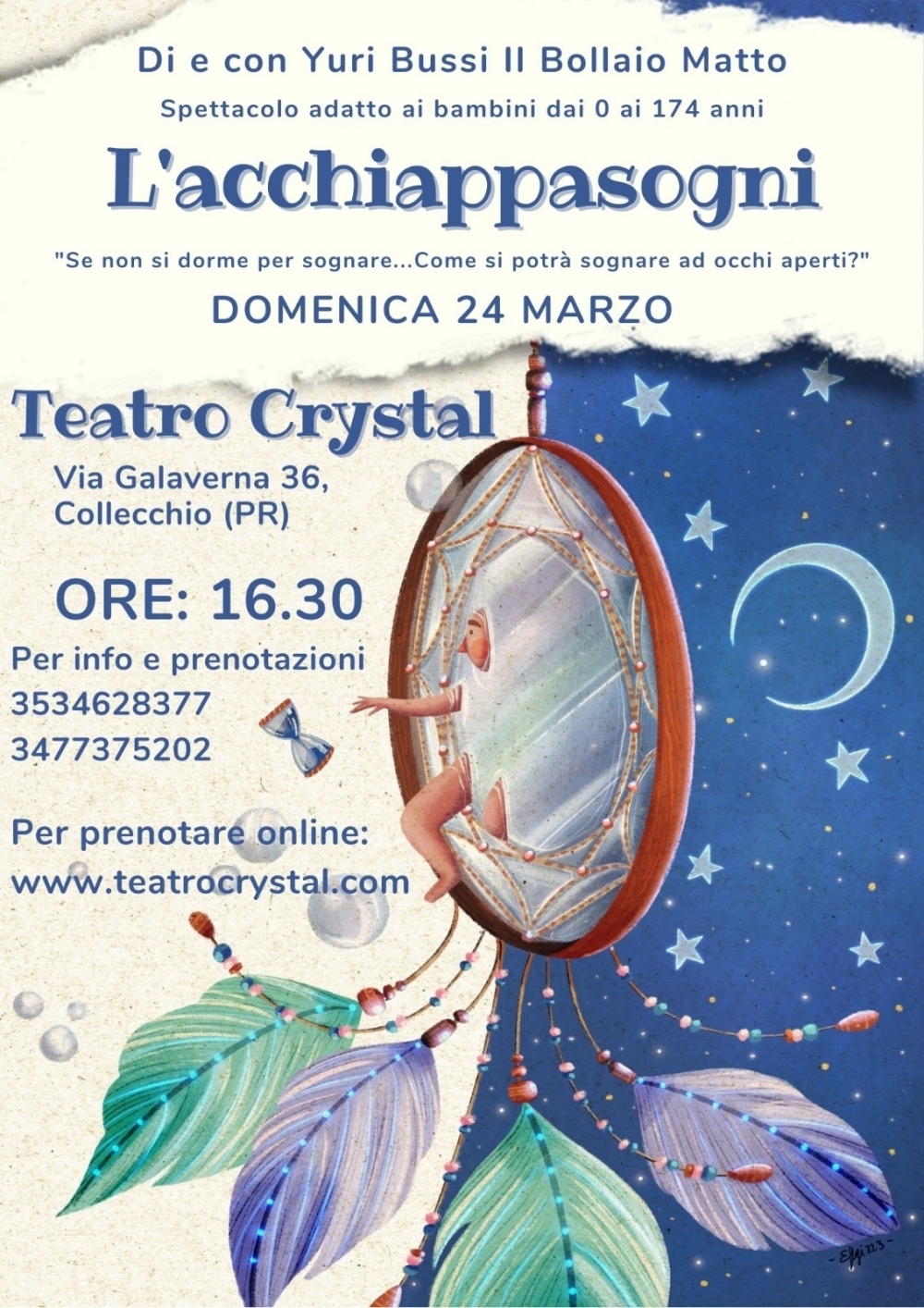 PER PRENOTAZIONE BIGLIETTI CLICCARE SULL'IMMAGINE - Teatro Crystal